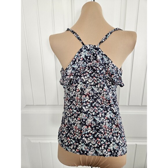 American Eagle Outfitters Size M Strappy Floral Ruffle tank Blouse camisole - Picture 2 of 5
